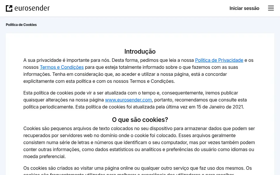 Screenshot of eurosender.pt