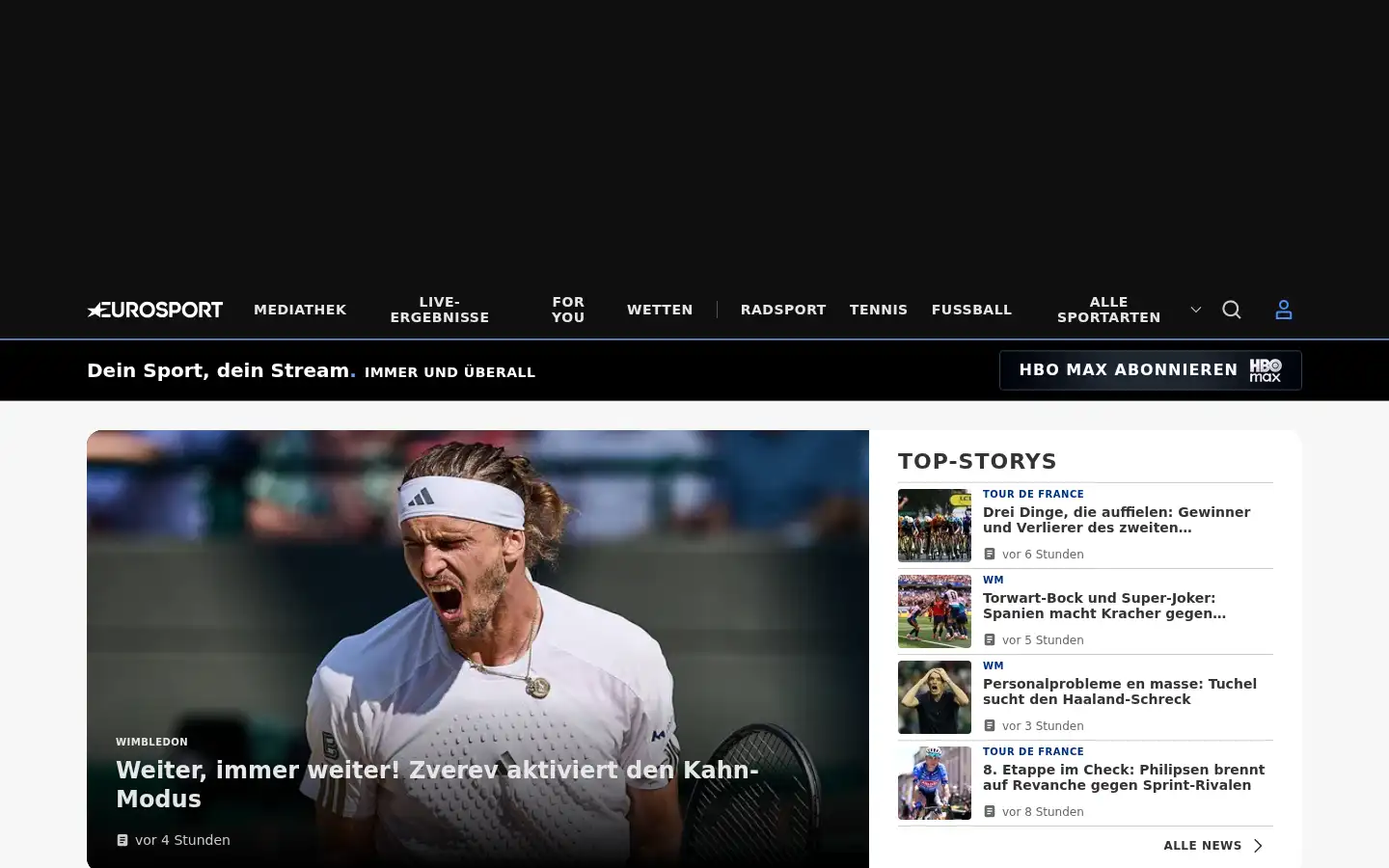 Screenshot of eurosport.de