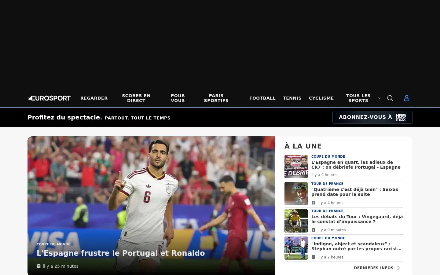 Screenshot of eurosport.fr