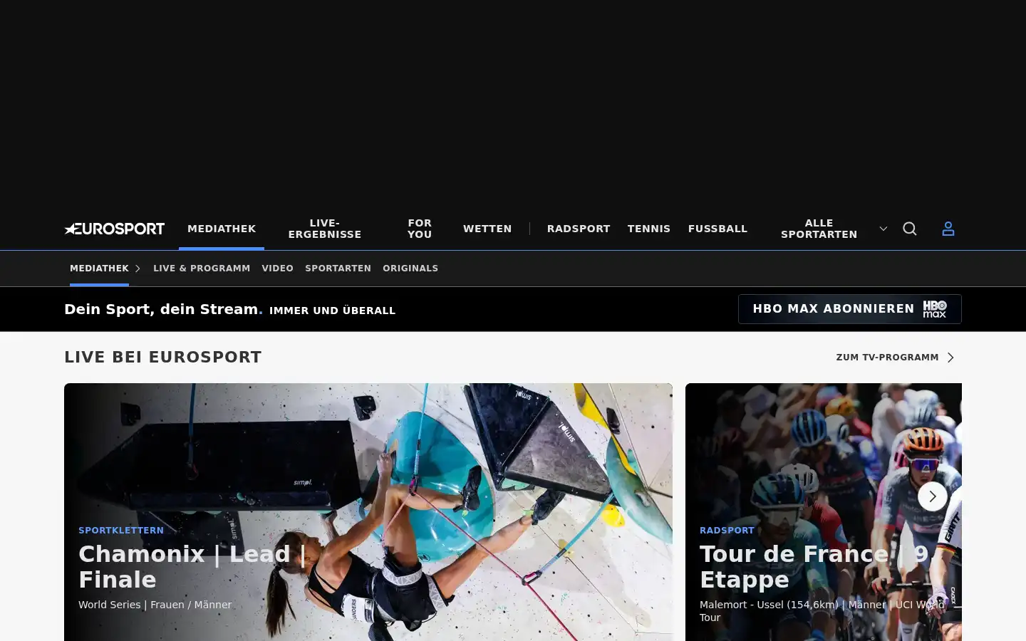 Screenshot of eurosportplayer.com