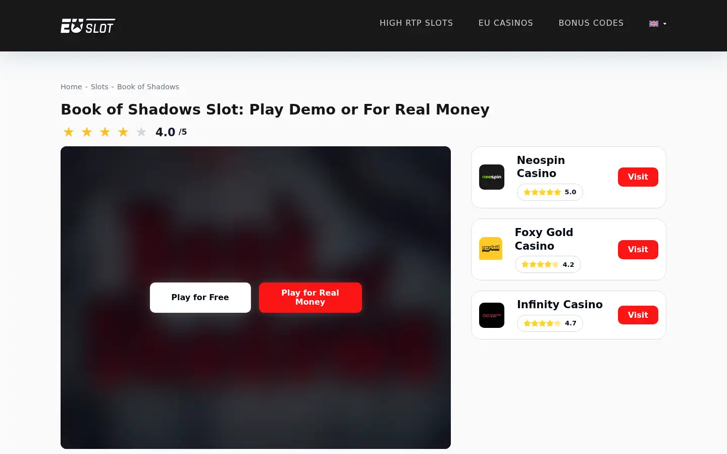 Screenshot of euslot.com