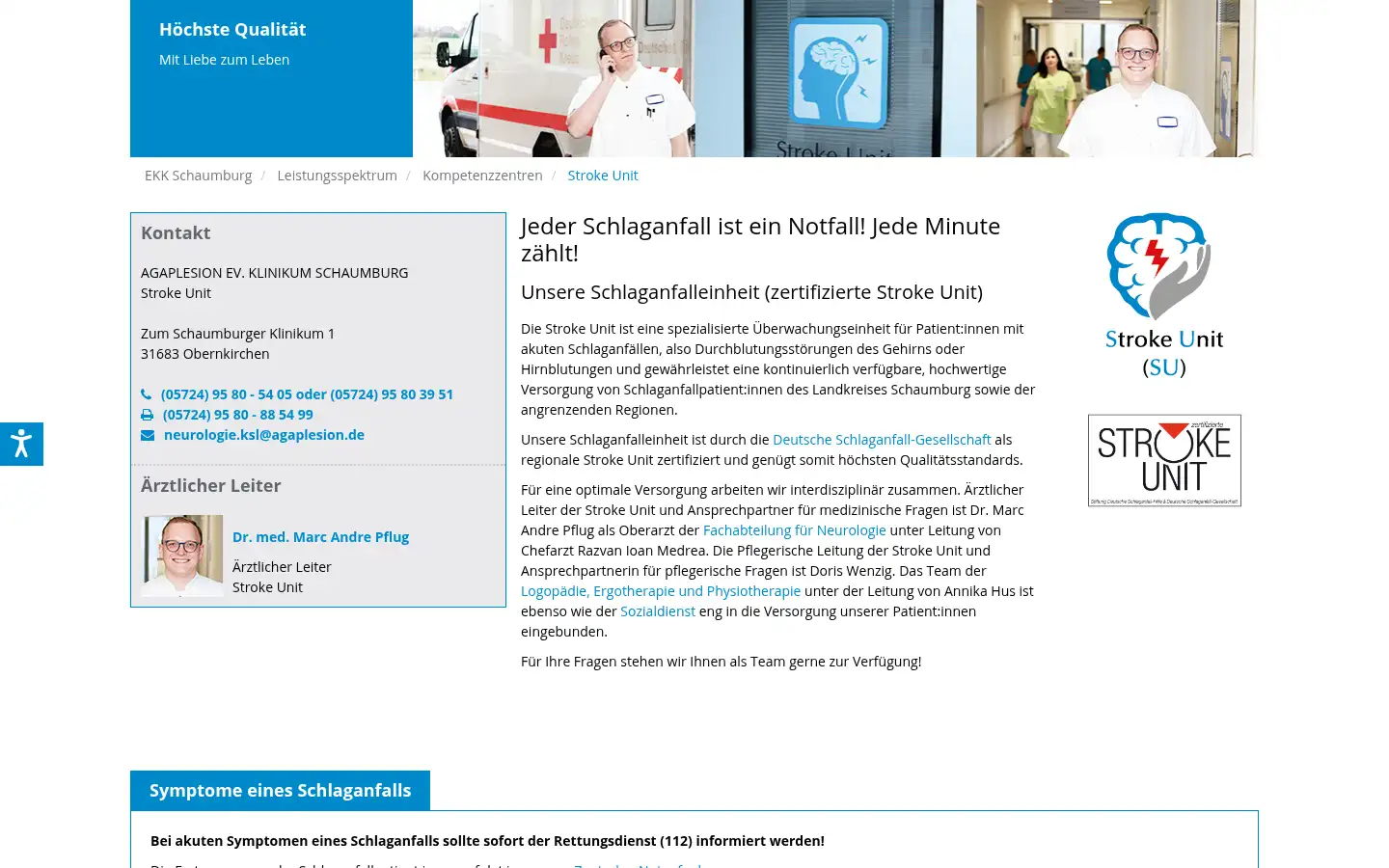 Screenshot of ev-klinikum-schaumburg.de
