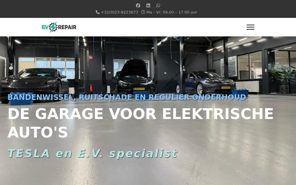 Screenshot of ev-repair.nl