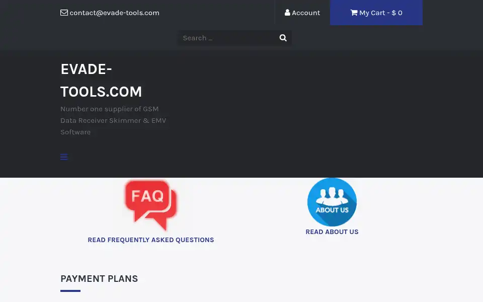 Screenshot of evade-tools.com