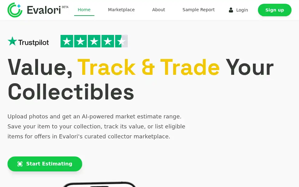 Screenshot of evalori.com