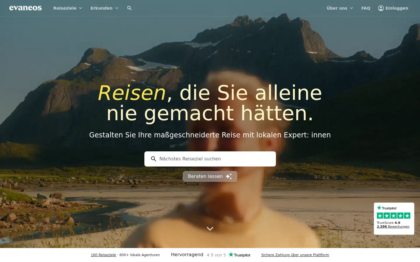 Screenshot of evaneos.de