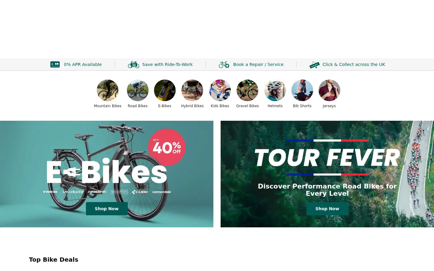 Screenshot of evanscycles.com