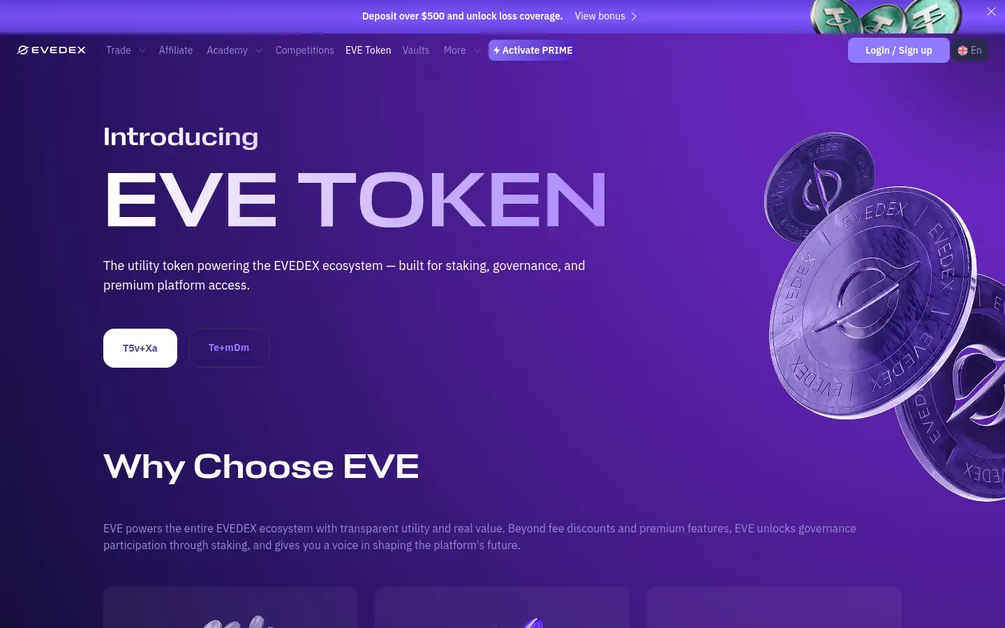 Screenshot of evedex.com