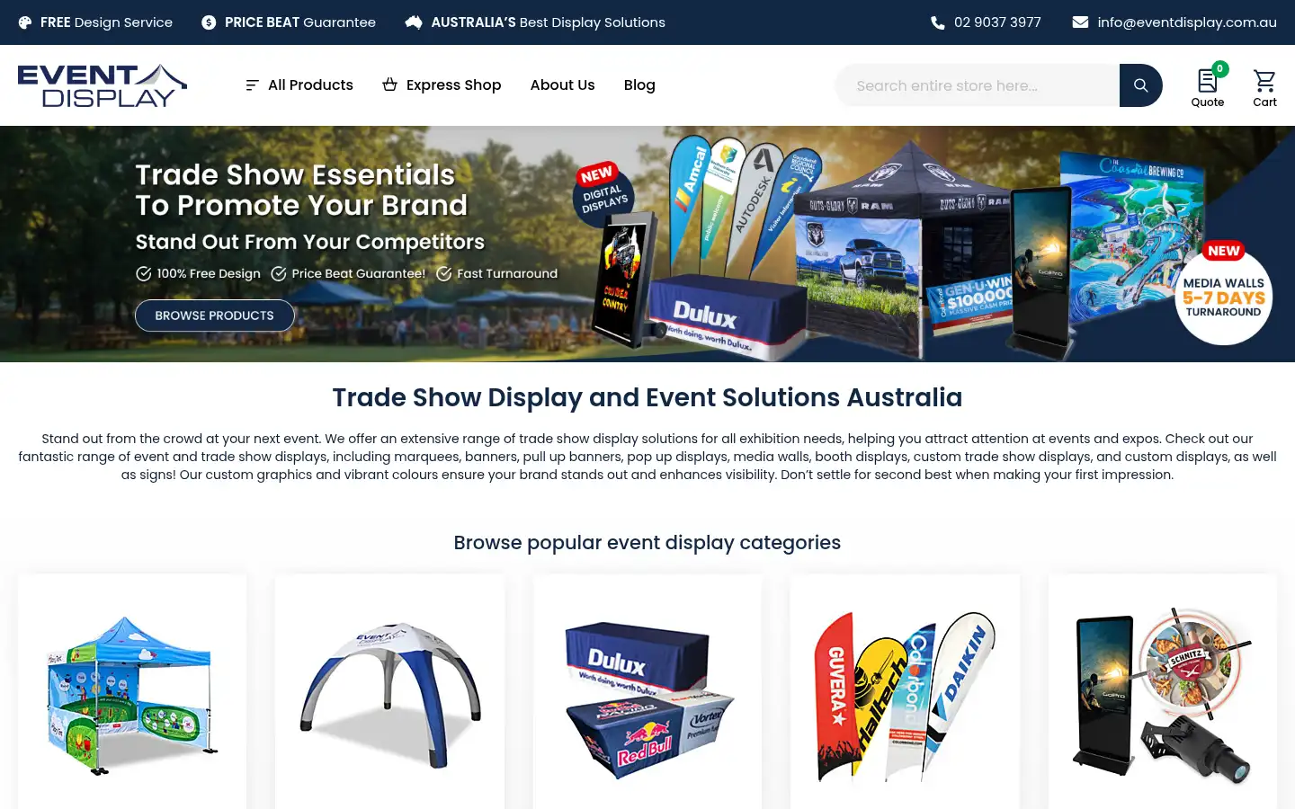 Screenshot of eventdisplay.com.au