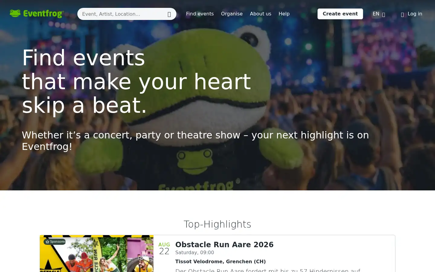 Screenshot of eventfrog.ch