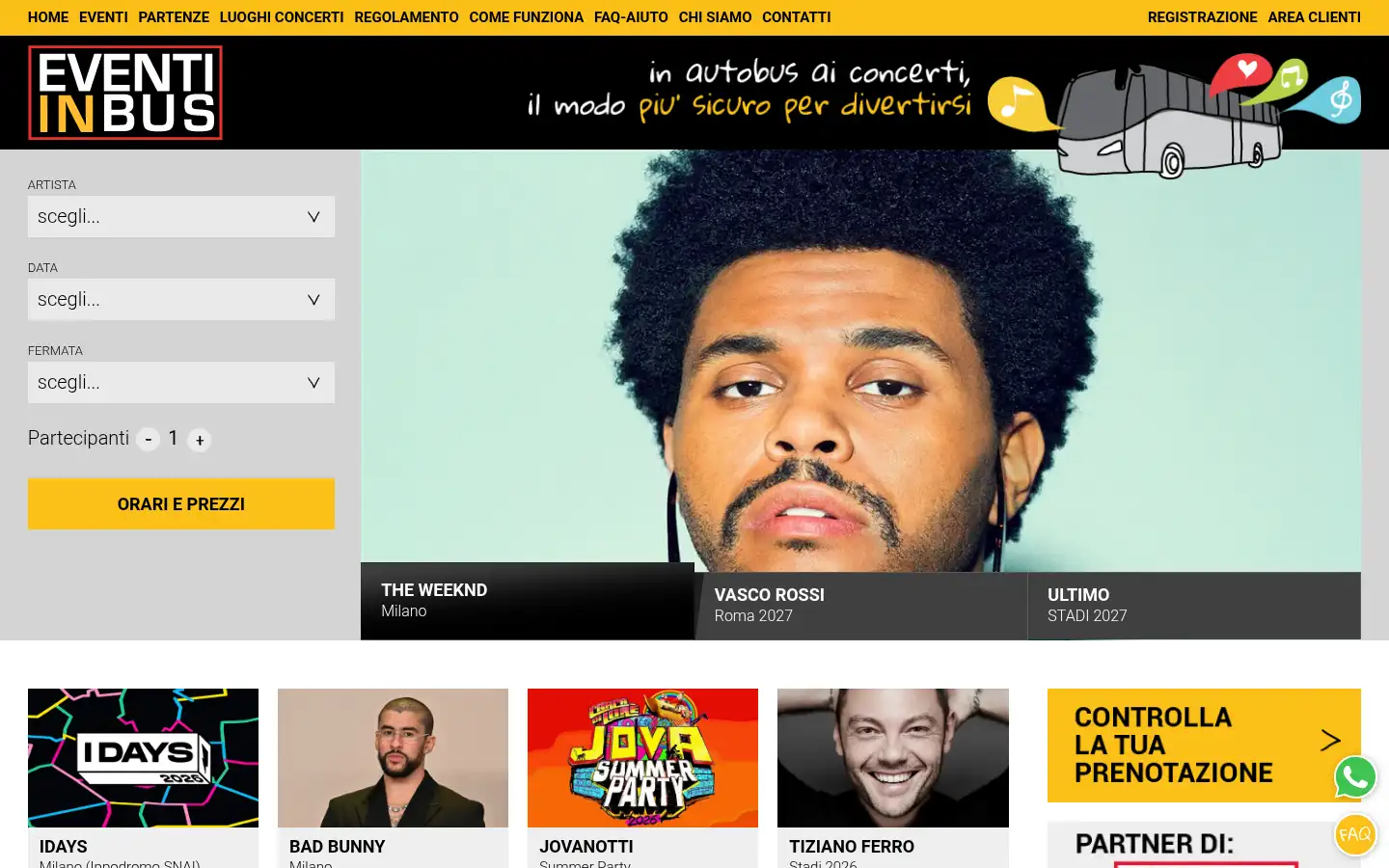 Screenshot of eventinbus.com
