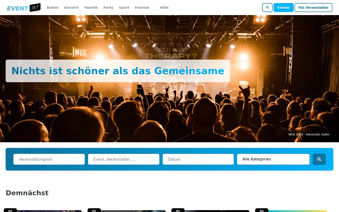Screenshot of eventjet.at