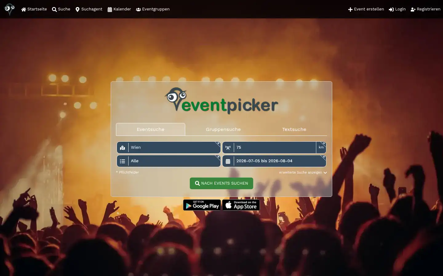 Screenshot of eventpicker.at