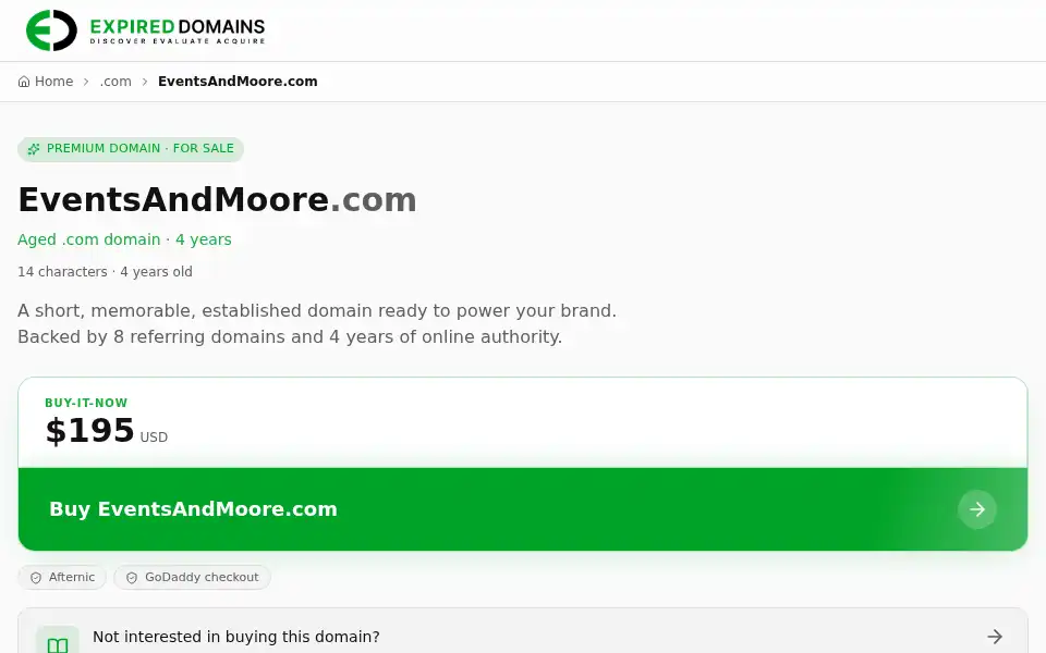 Screenshot of eventsandmoore.com