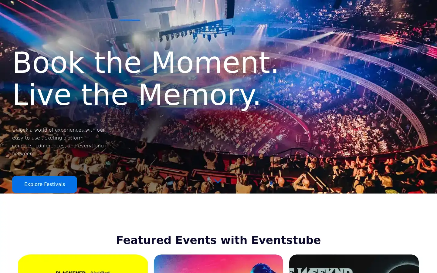 Screenshot of eventstube.com