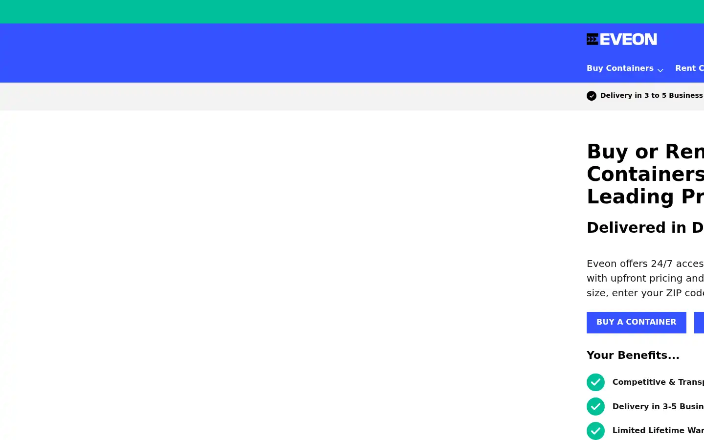 Screenshot of eveoncontainers.com