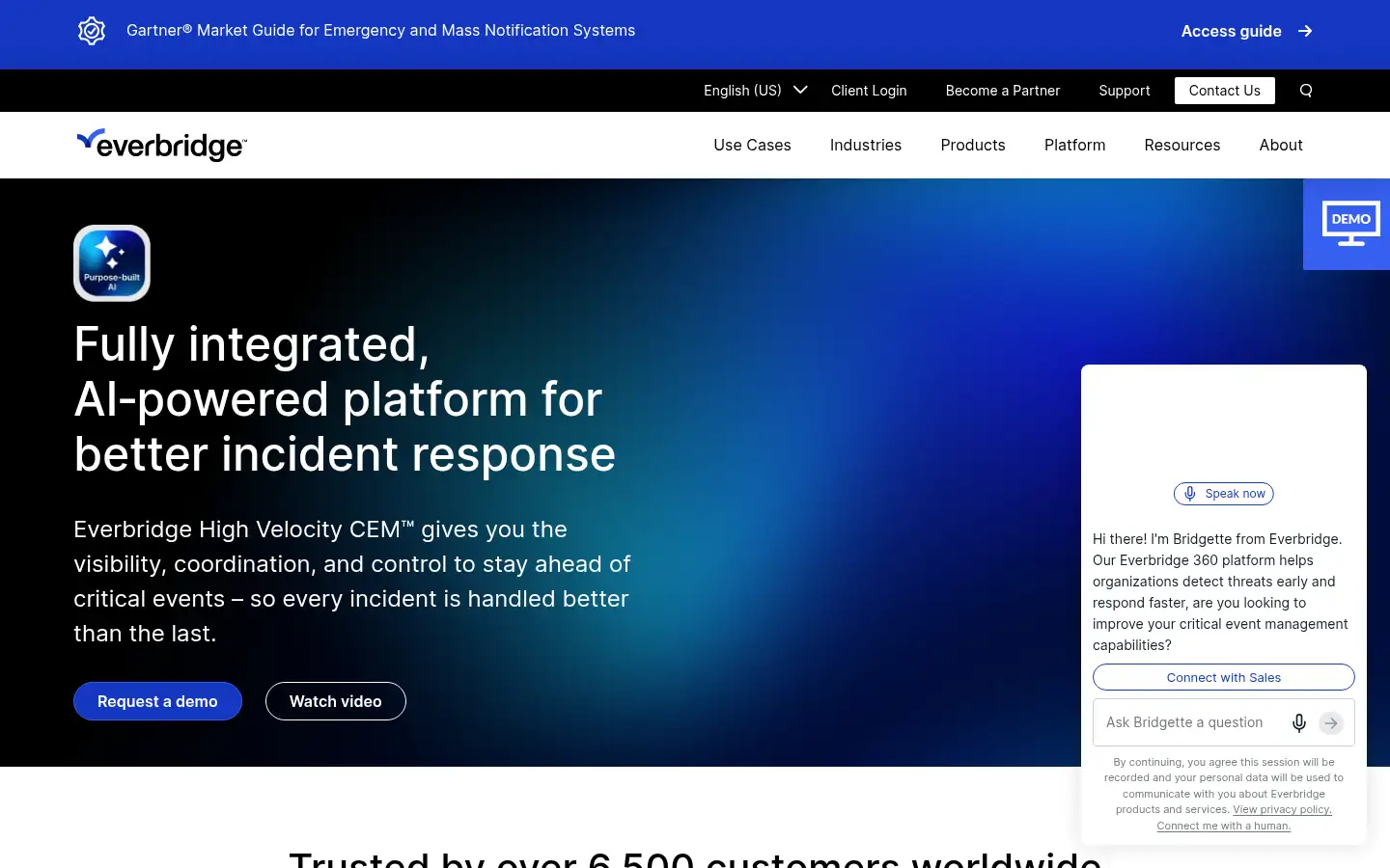 Screenshot of everbridge.com