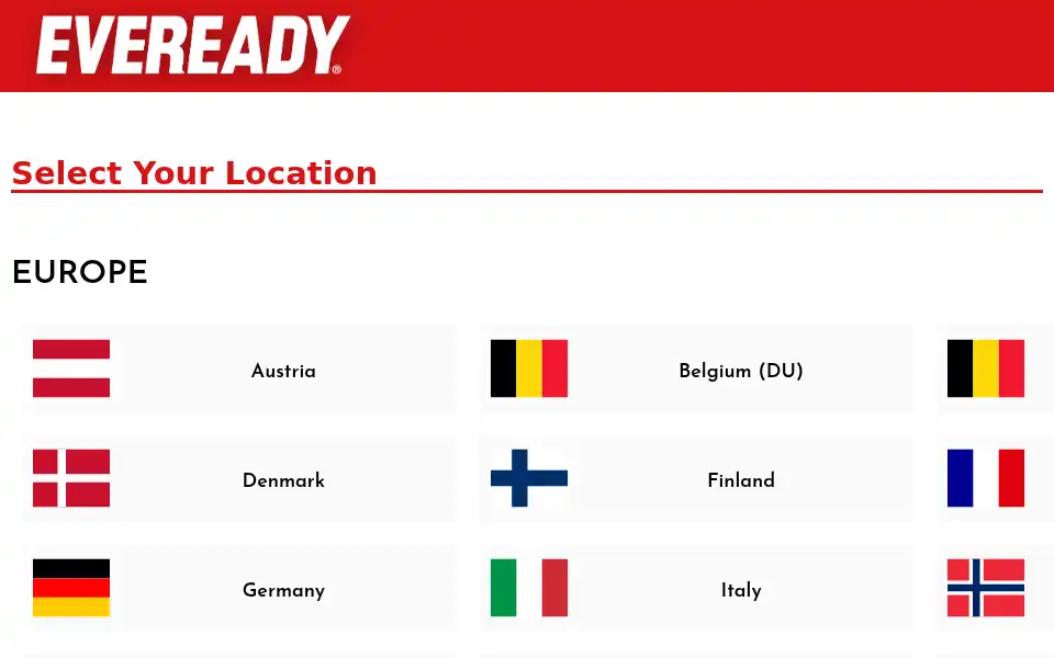 Screenshot of eveready.com