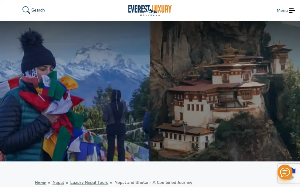 Screenshot of everestluxuryholidays.com