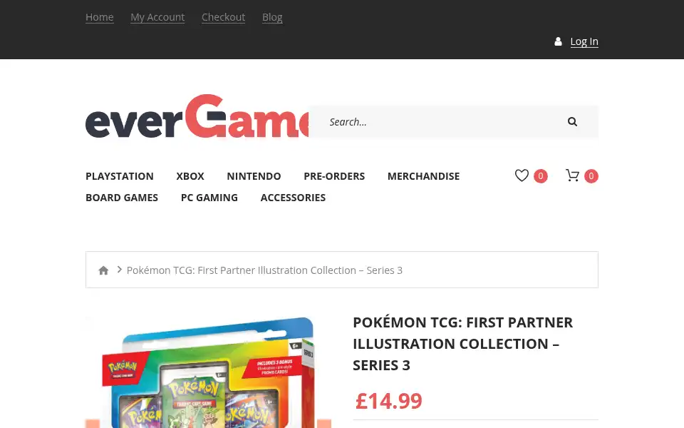 Screenshot of evergame.co.uk