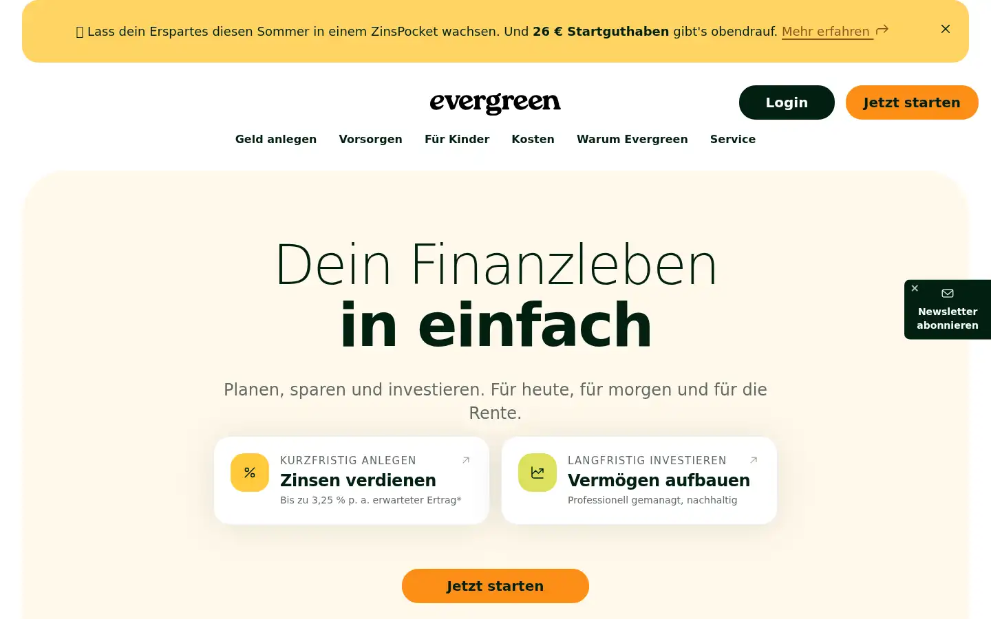 Screenshot of evergreen.de