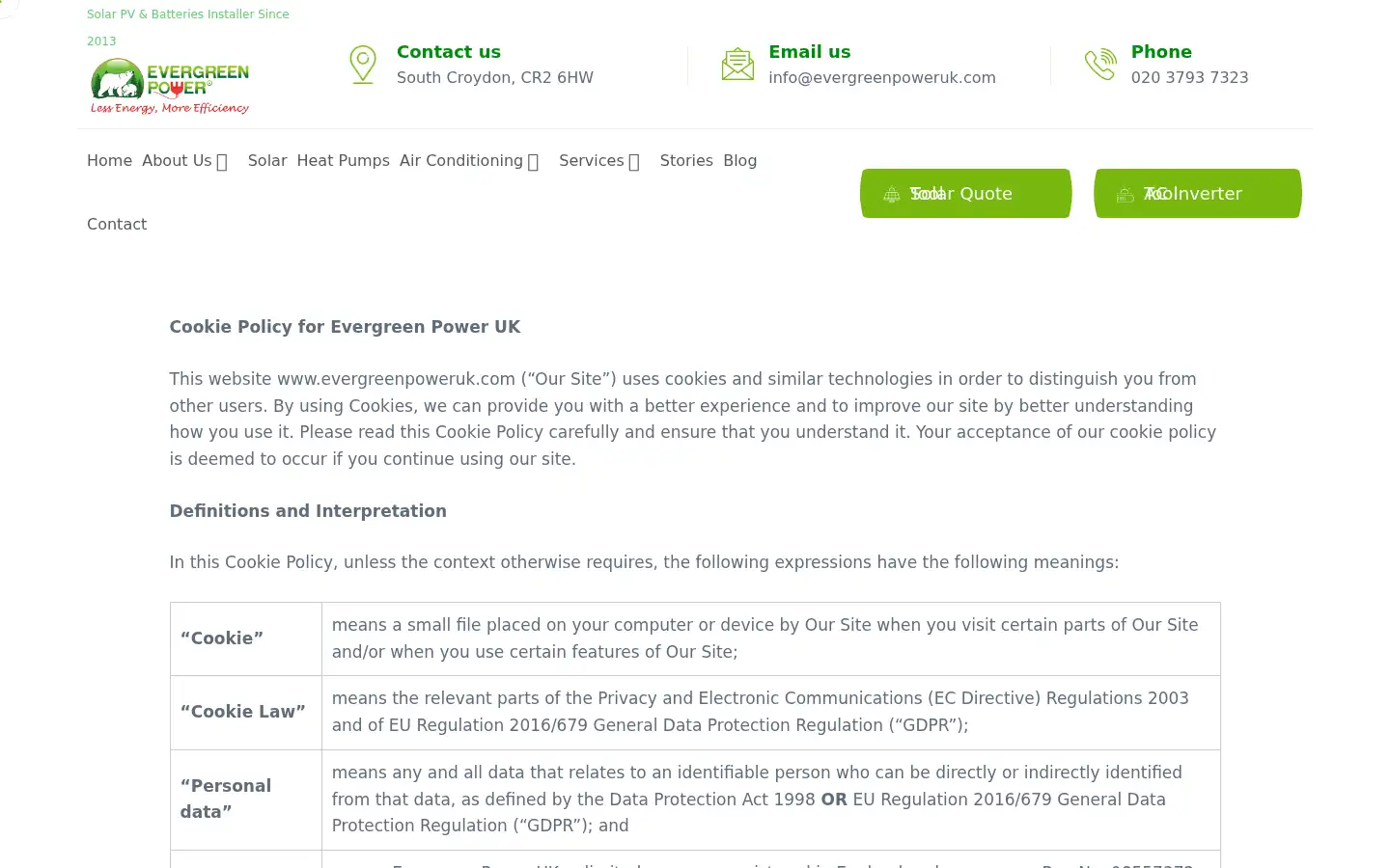 Screenshot of evergreenpoweruk.com