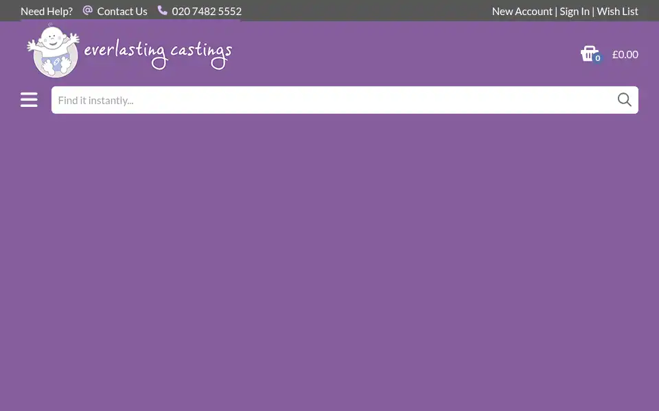 Screenshot of everlastingcastings.co.uk