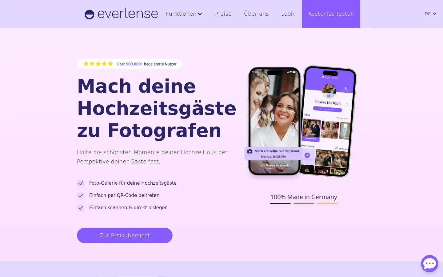 Screenshot of everlense.de