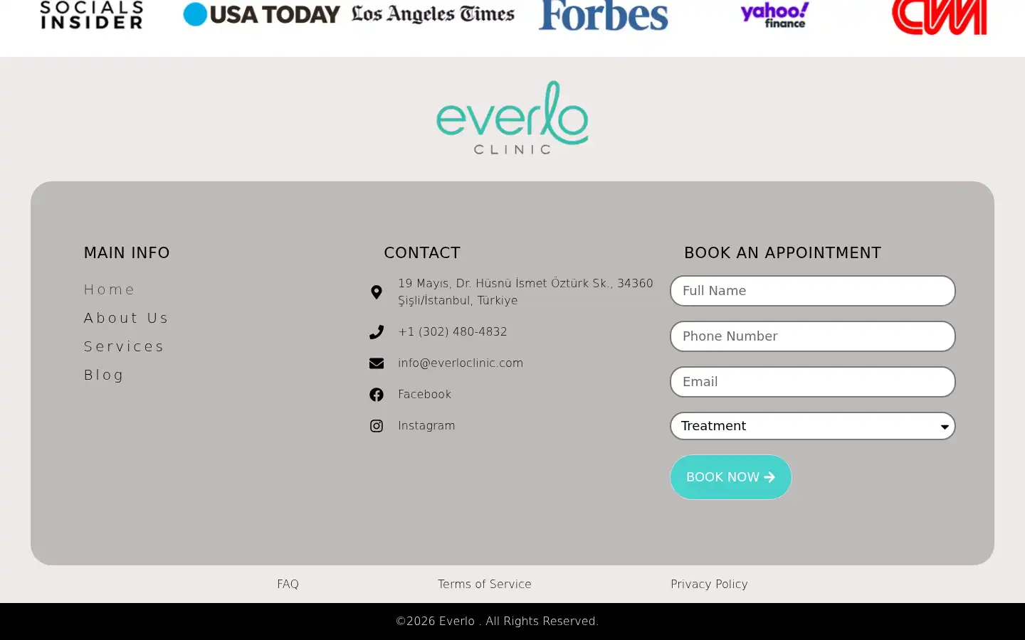 Screenshot of everloclinic.com