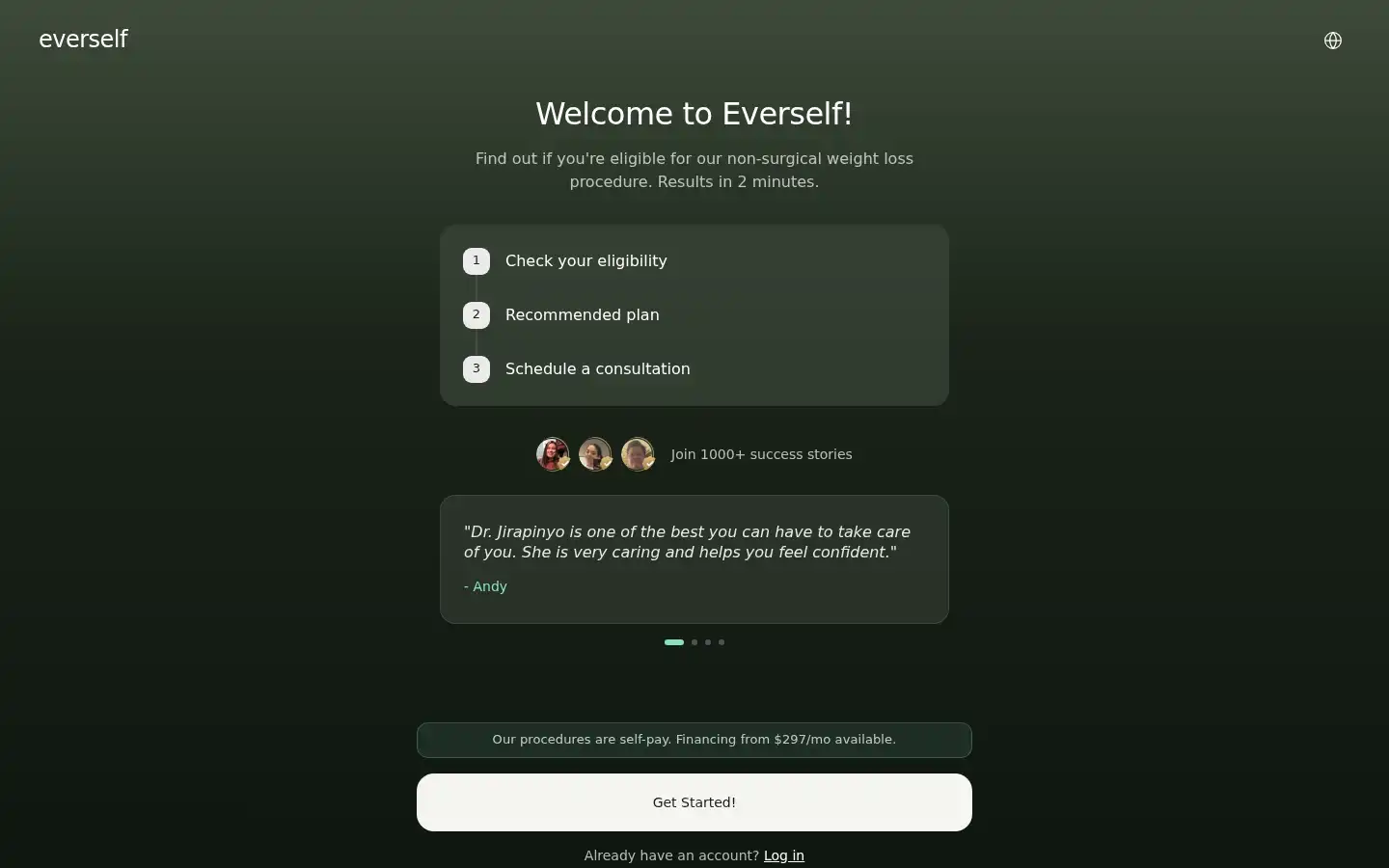 Screenshot of everself.com