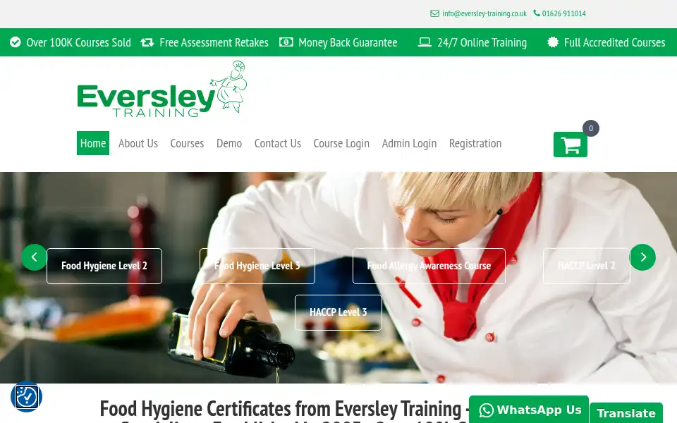 Screenshot of eversley-training.co.uk