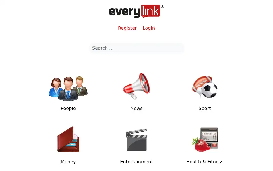 Screenshot of everylink.online