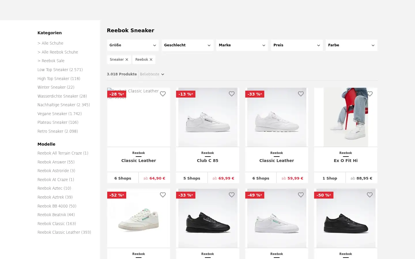Screenshot of everysize.com