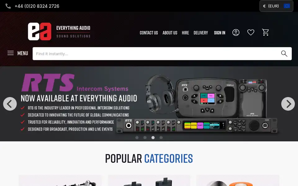 Screenshot of everythingaudio.co.uk