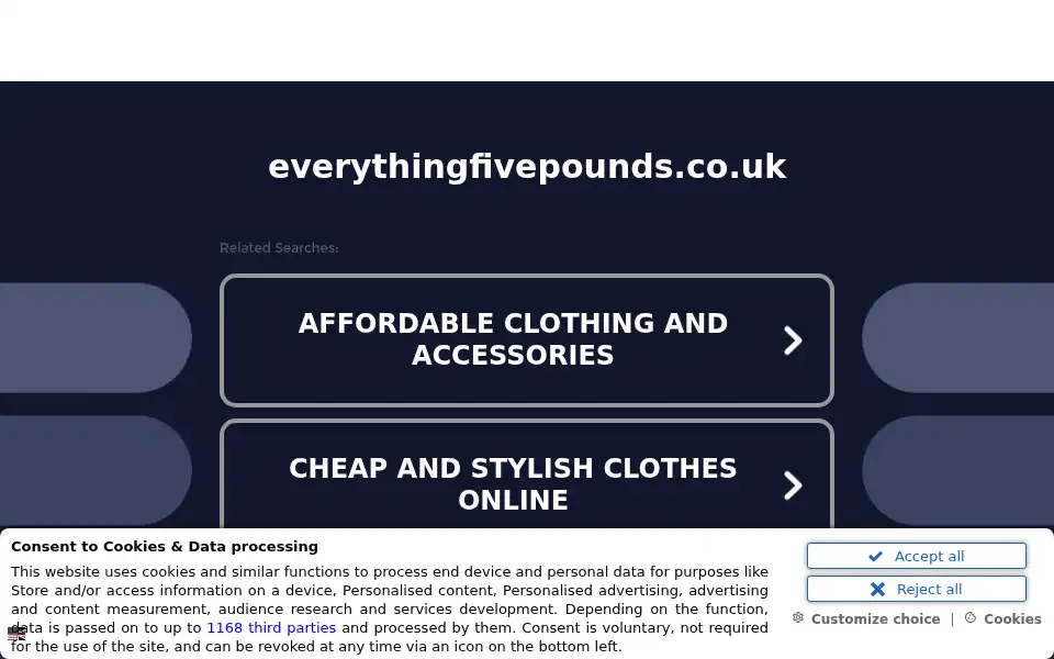 Screenshot of everythingfivepounds.co.uk
