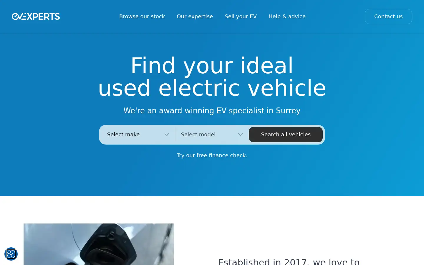Screenshot of evexperts.co.uk
