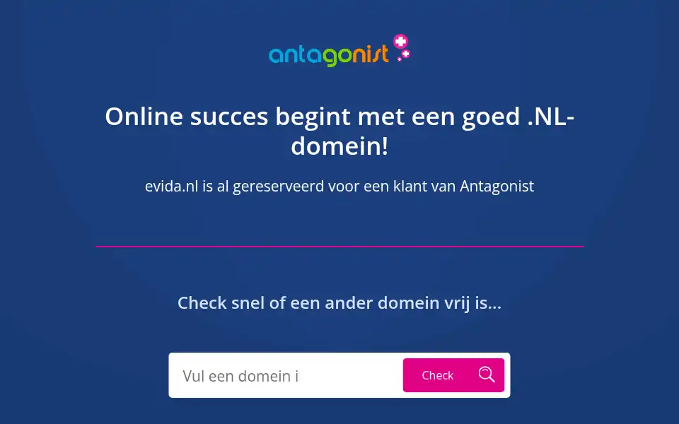 Screenshot of evida.nl