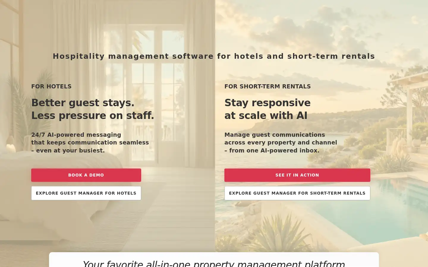 Screenshot of eviivo.com