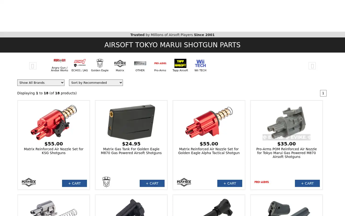 Screenshot of evike.com