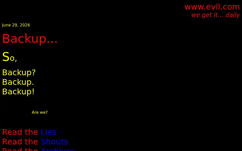Screenshot of evil.com