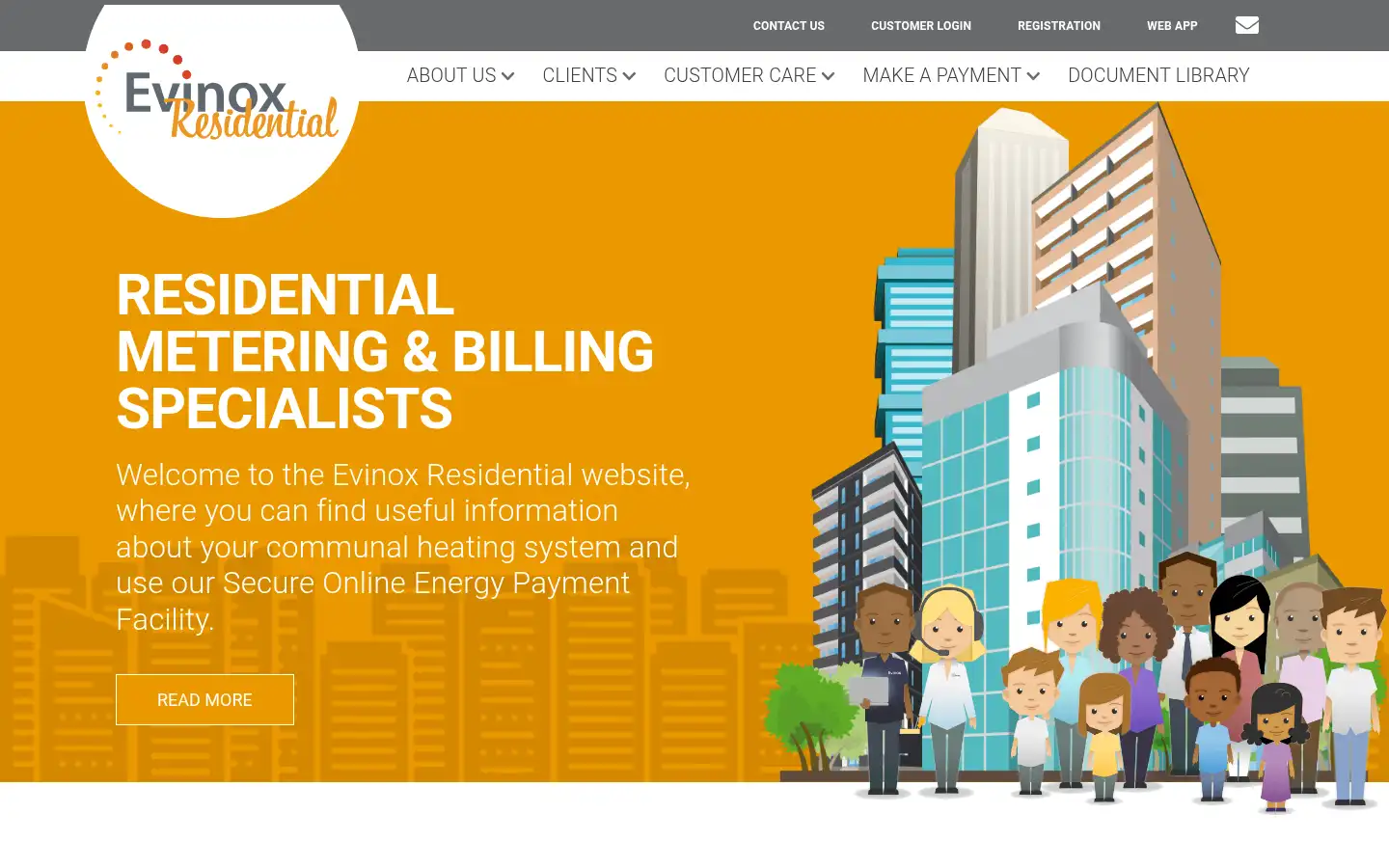 Screenshot of evinoxresidential.co.uk