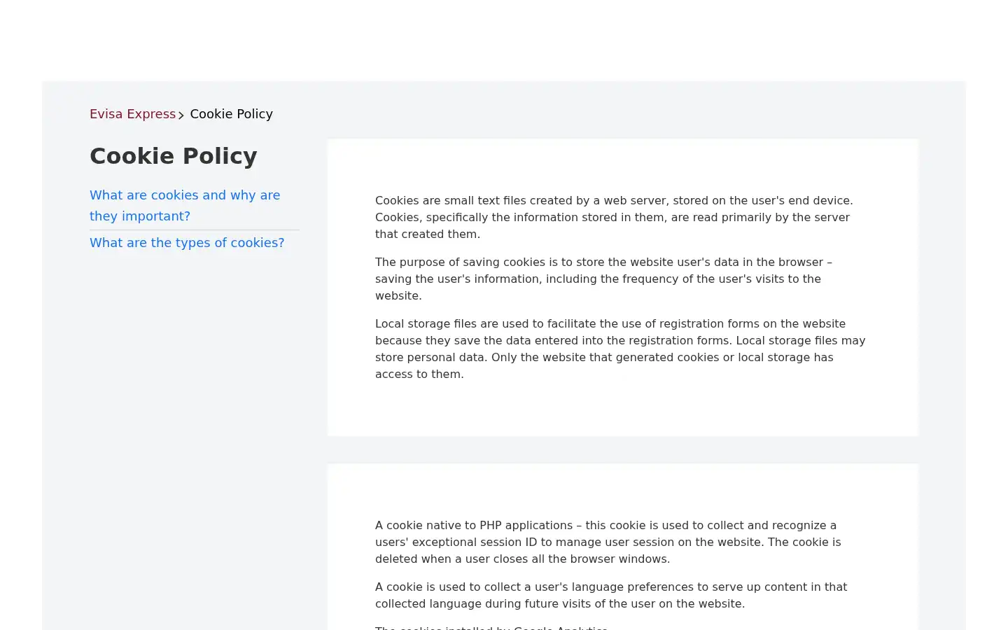 Screenshot of evisa.express