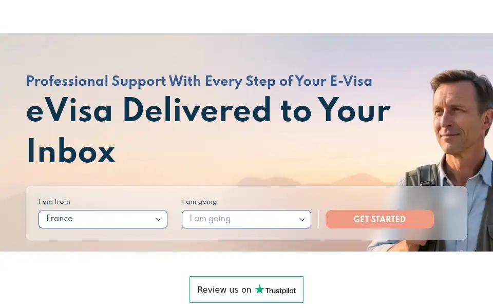 Screenshot of evisafortravel.com