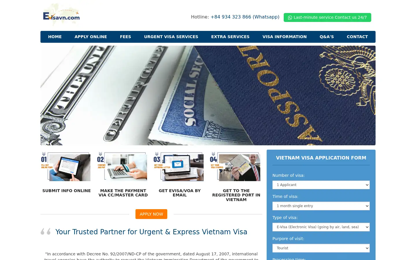 Screenshot of evisavn.com