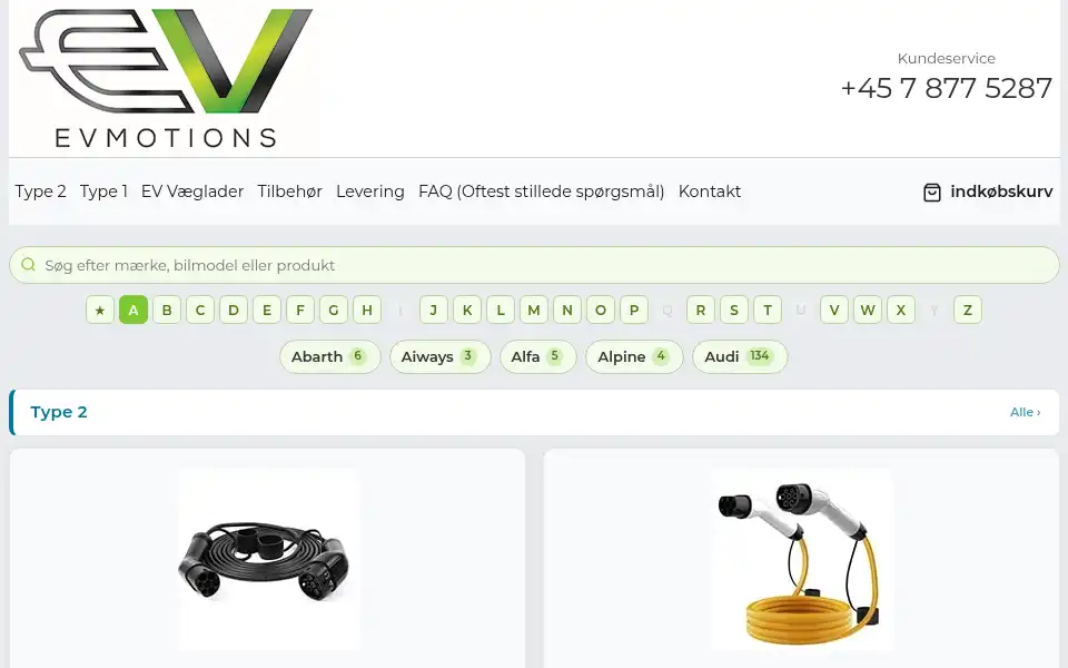Screenshot of evmotions.dk