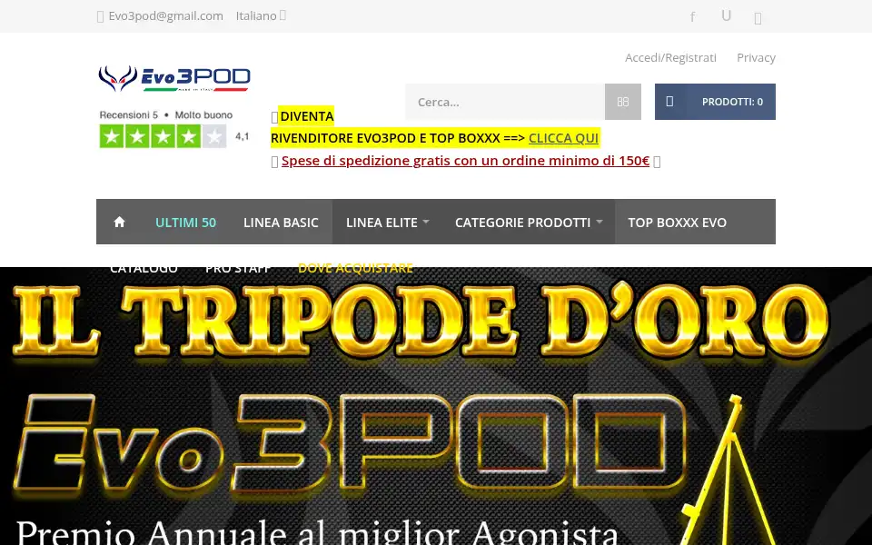 Screenshot of evo3pod.com
