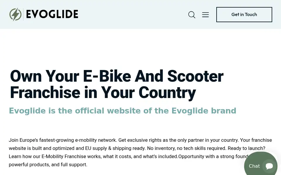 Screenshot of evoglide.com