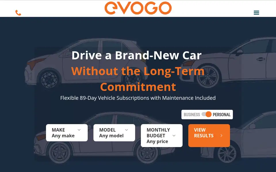 Screenshot of evogo.co.uk