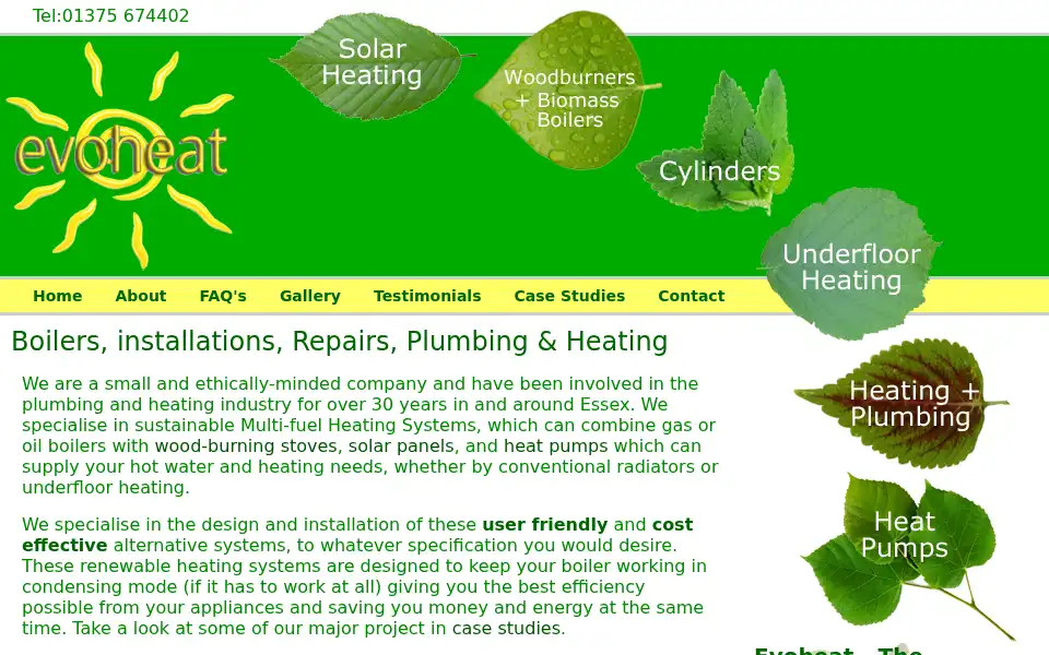 Screenshot of evoheat.co.uk