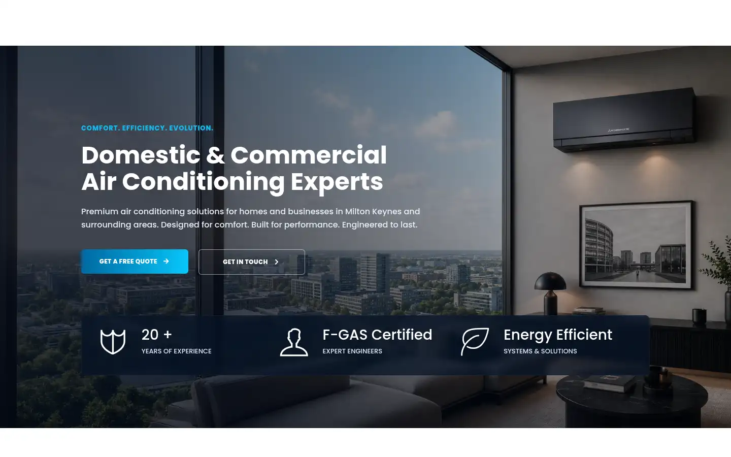Screenshot of evolutionac.co.uk